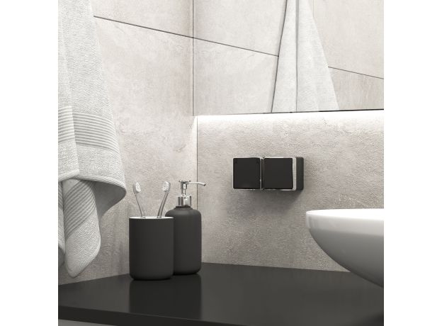 Выключатель одноклавишный влагозащищенный Gallant черный/хром W5010235