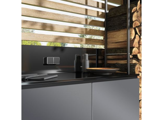 Выключатель одноклавишный влагозащищенный Gallant черный/хром W5010235