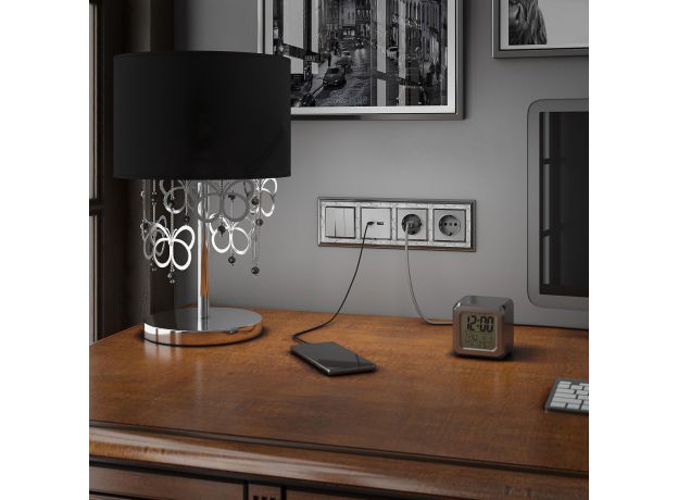 W1130006/ Выключатель трехклавишный (серебряный) W1130006