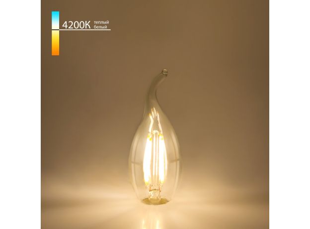 Филаментная светодиодная лампа "Свеча на ветру" C35 7W 4200K E14 (CW35 прозрачный) BLE1417