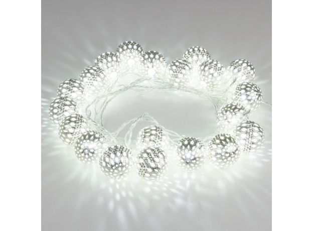 Гирлянда нить хром перламутровый с эффектом мерцания 2,8м IP20 400-003 хром/белый с эффектом мерцания