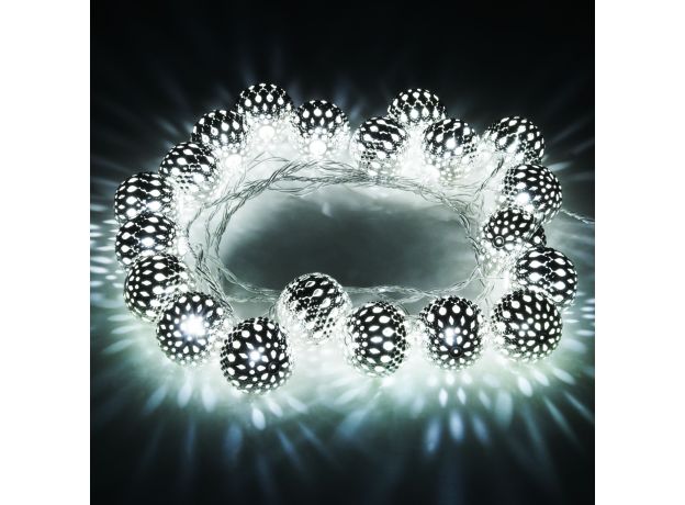 Гирлянда нить хром перламутровый с эффектом мерцания 2,8м IP20 400-003 хром/белый с эффектом мерцания