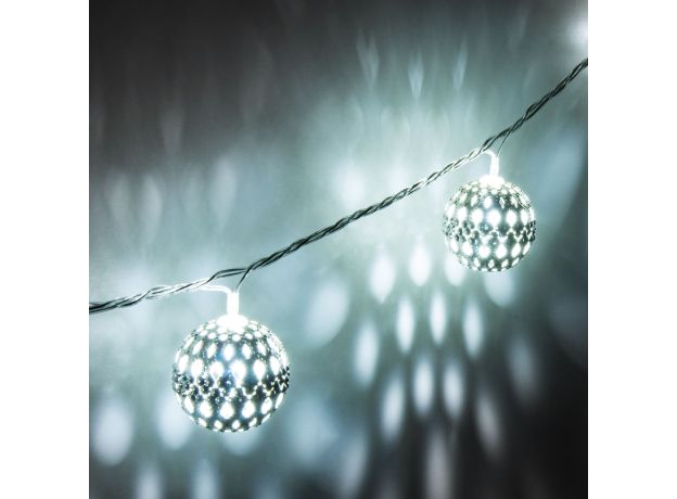 Гирлянда нить хром перламутровый с эффектом мерцания 2,8м IP20 400-003 хром/белый с эффектом мерцания