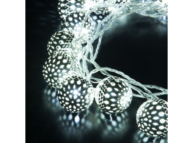 Гирлянда нить хром перламутровый с эффектом мерцания 2,8м IP20 400-003 хром/белый с эффектом мерцания