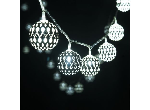 Гирлянда нить хром перламутровый с эффектом мерцания 2,8м IP20 400-003 хром/белый с эффектом мерцания