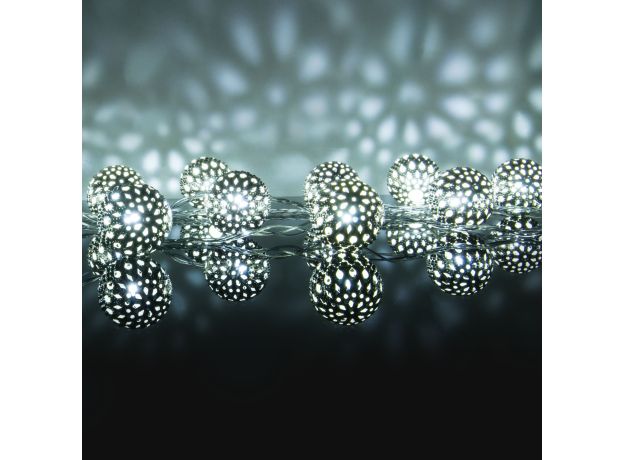 Гирлянда нить хром перламутровый с эффектом мерцания 2,8м IP20 400-003 хром/белый с эффектом мерцания