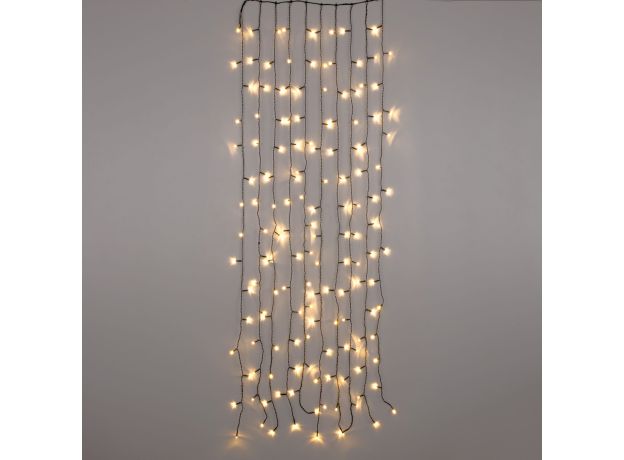 Гирлянда занавес на ель теплый белый 0,45*1,5м IP20 200-003 теплый белый