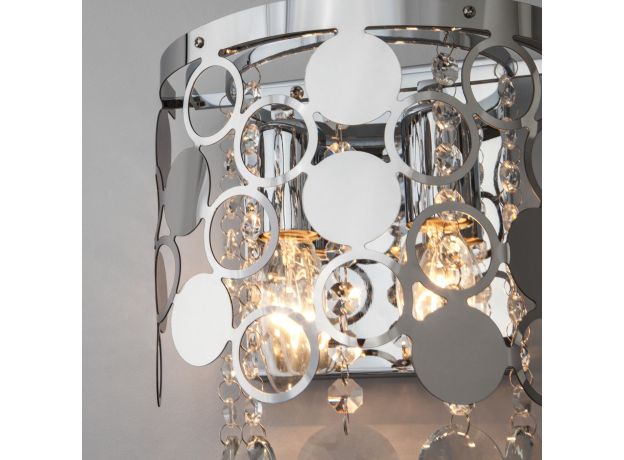 Настенный светильник с хрусталем 10114/2 хром/прозрачный хрусталь Strotskis