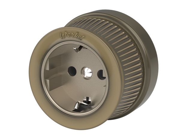 Розетка с заземлением бронзовый ретро W5771012