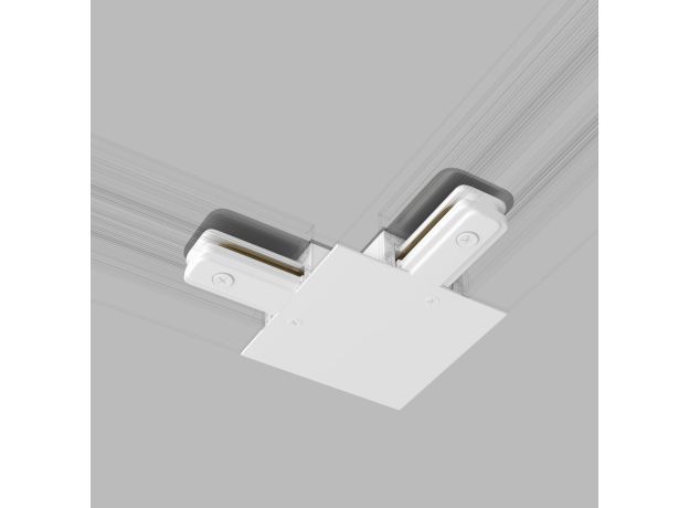 Коннектор угловой для однофазного встраиваемого шинопровода белый TRCM-1-1-L-WH