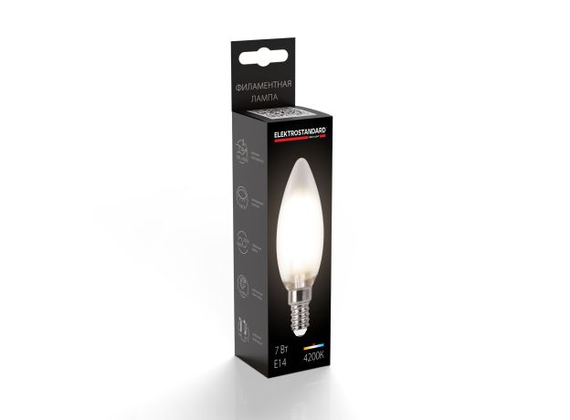 Филаментная светодиодная лампа "Свеча" С35 7W 4200K E14 BLE1410