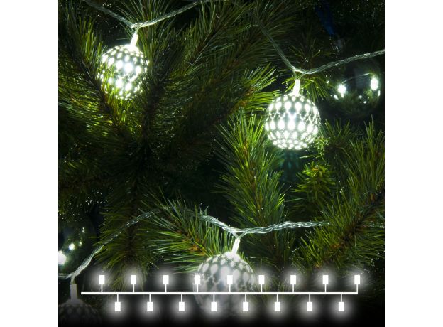 Гирлянда нить хром перламутровый с эффектом мерцания 2,8м IP20 400-003 хром/белый с эффектом мерцания