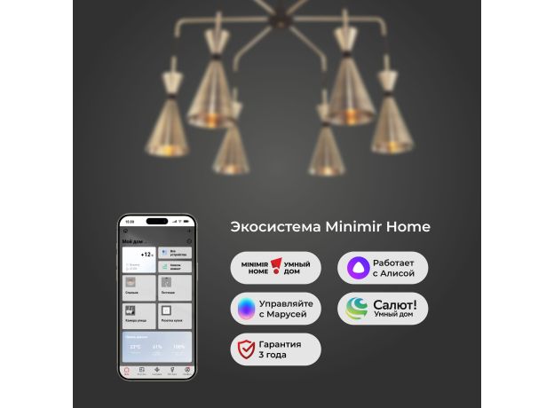 Люстра с металлическими плафонами 316/6