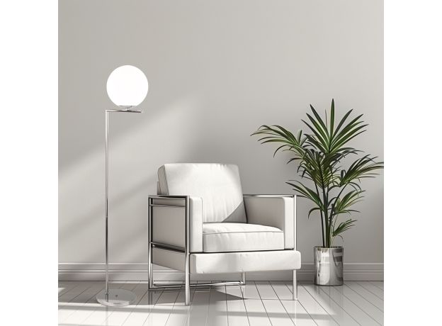 Торшер со стеклянным плафоном 01083/1 хром