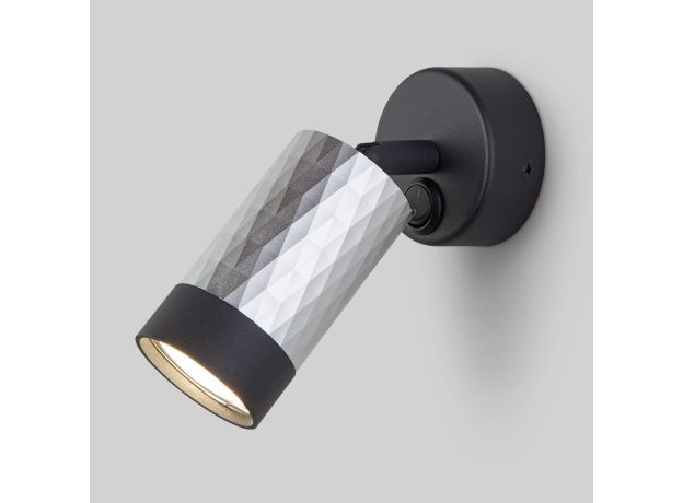 Настенный светильник с выключателем 20088/1 черный/серебро