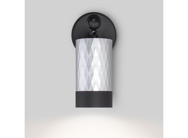 Настенный светильник с выключателем 20088/1 черный/серебро