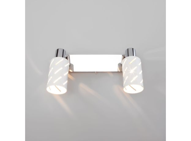 Настенный светильник с поворотными плафонами 20090/2 белый/хром
