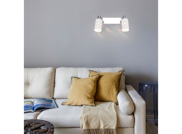 Настенный светильник с поворотными плафонами 20090/2 белый/хром