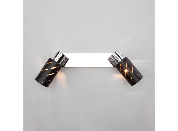 Настенный светильник с поворотными плафонами 20090/2 черный/хром