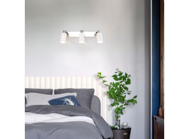 Настенный светильник с поворотными плафонами 20090/3 белый/хром