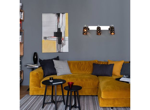 Настенный светильник с поворотными плафонами 20090/3 черный/хром