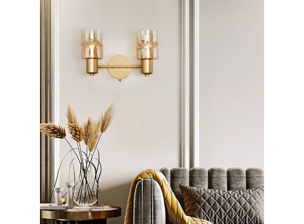 Настенный светильник с выключателем 20120/2 перламутровое золото