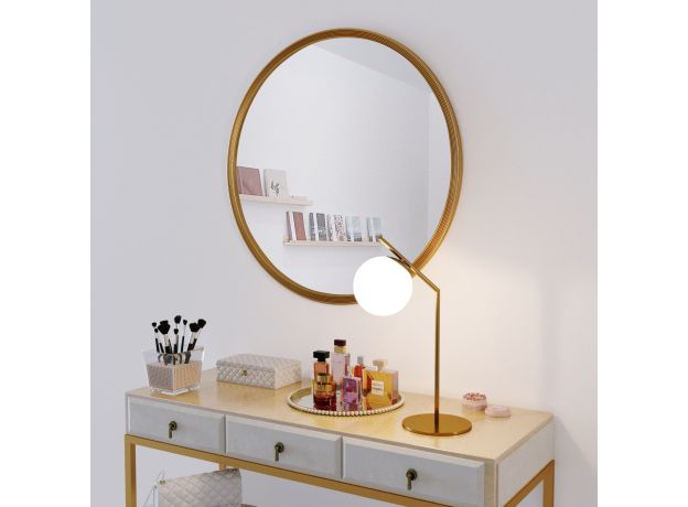 Настольная лампа со стеклянным плафоном 01082/1 латунь