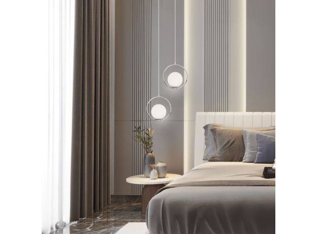 Подвесной светильник со стеклянным плафоном 50089/1 хром