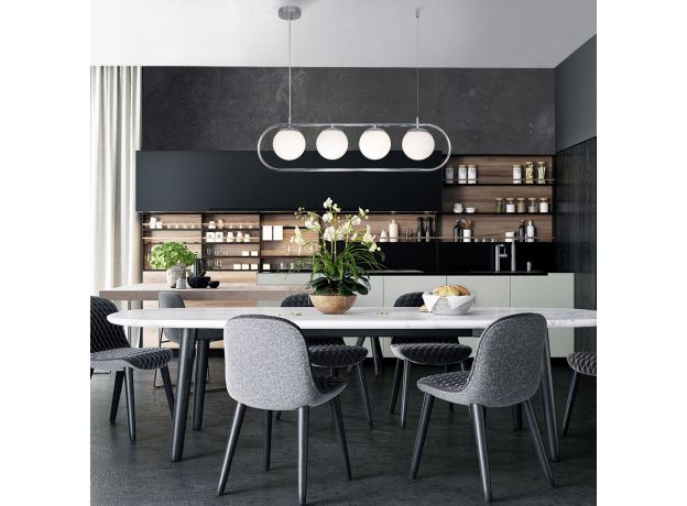 Подвесной светильник со стеклянными плафонами 50089/4 хром