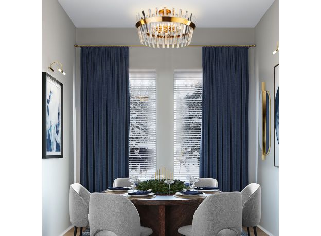 Потолочная люстра с хрусталем 10111/8 золотая бронза/прозрачный хрусталь Strotskis