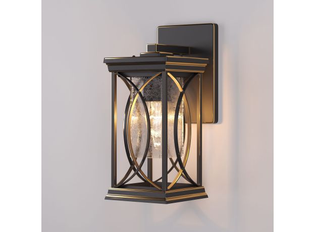 Настенный уличный светильник Spica D черное золото IP33 GL 1026D