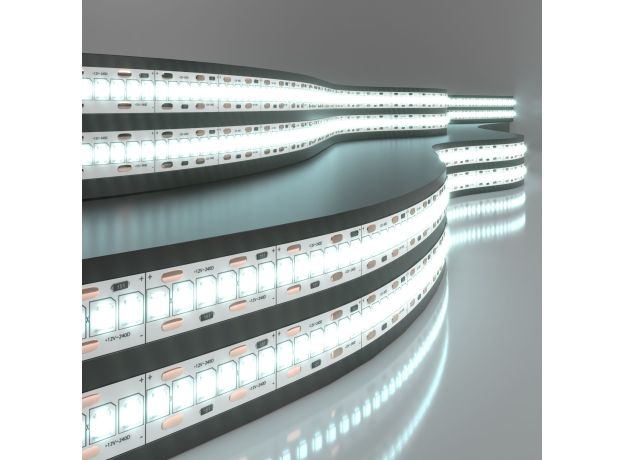 Светодиодная лента 12 В 24 Вт/м 240 Led/м 2835 IP20, холодный белый 6500 K, 5 м Лента светодиодная 12V 16W 240Led 2835 IP20 холодный белый, 5м