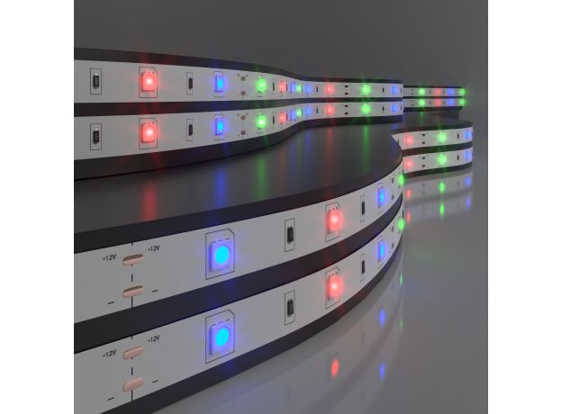 Светодиодная лента Бегущая волна 12 В 7,2 Вт/м 30 Led/м 5050 IP20, RGB 5 м Лента светодиодная 12V 7,2W 30Led 5050 IP20 бегущая волна, 5м