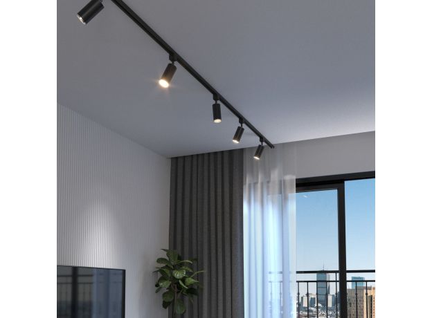 Трековый светильник для однофазного шинопровода Svit GU10 Черный/хром MRL 1013