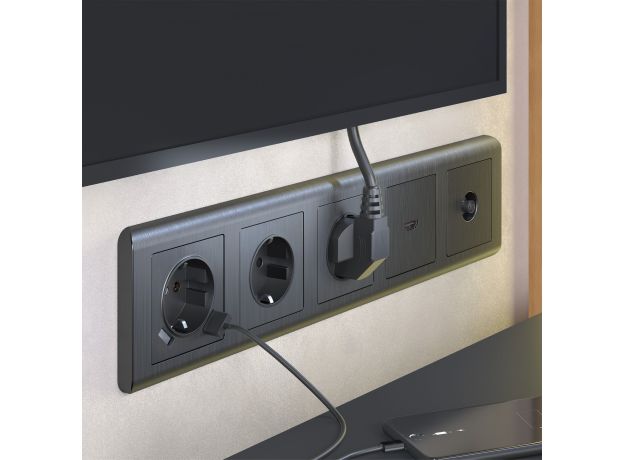 ТВ-розетка оконечная (графит рифленый) W1183004