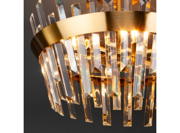Умная хрустальная потолочная люстра 10111/5 золотая бронза/прозрачный хрусталь Strotskis