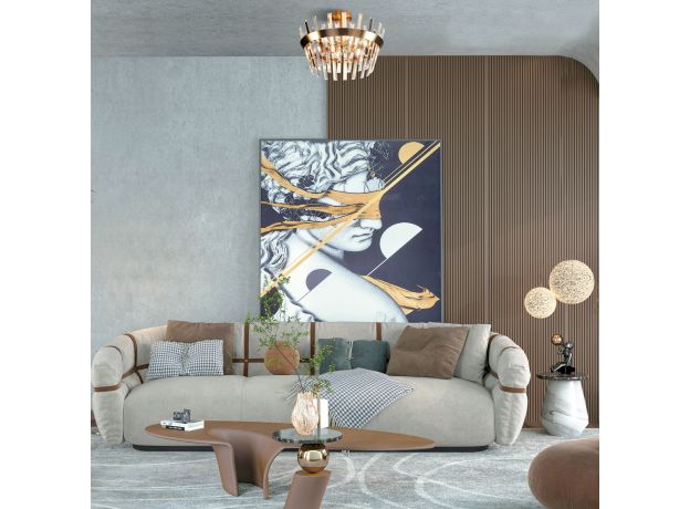 Умная хрустальная потолочная люстра 10111/5 золотая бронза/прозрачный хрусталь Strotskis