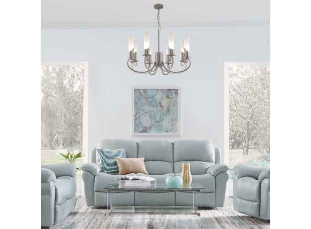 Умная классическая подвесная люстра 60117/8 никель