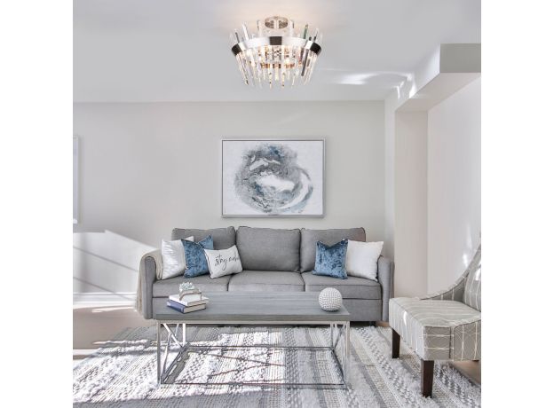 Умная потолочная люстра с хрусталем 10111/5 сатин-никель/прозрачный хрусталь Strotskis