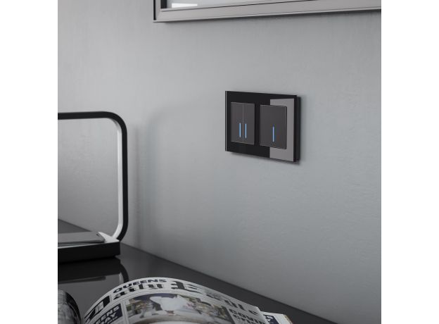 Умный сенсорный выключатель одноклавишный (черный) W4510608