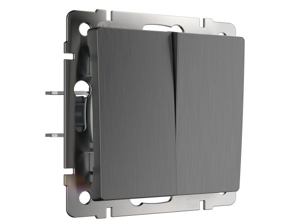 Выключатель двухклавишный проходной (графит рифленый) W1122004