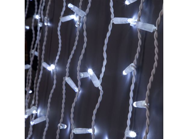 Новогодняя гирлянда занавес белый с эффектом мерцания 2*3м IP65 200-101 белый с эффектом мерцания