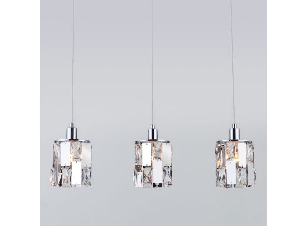 Подвесной светильник с хрусталем 50101/3 хром