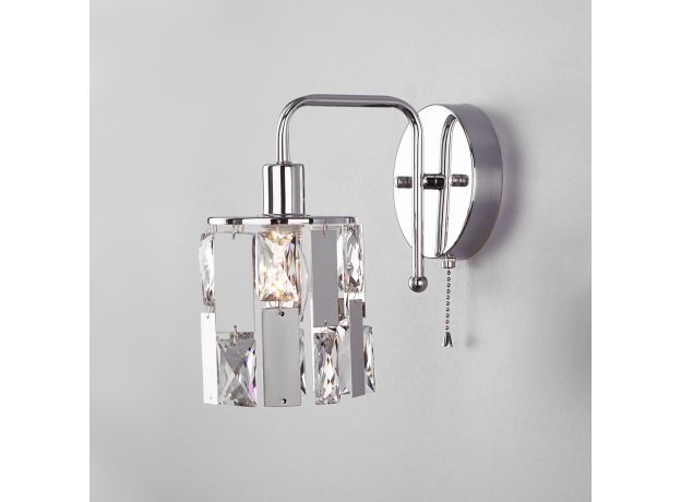 Бра с хрусталем 10101/1 хром/прозрачный хрусталь Strotskis