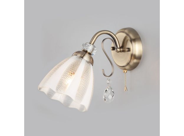 Бра со стеклянным плафоном 30155/1 античная бронза