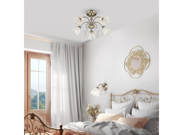 Бра со стеклянным плафоном 30155/1 античная бронза