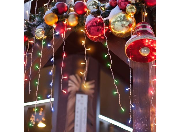 Новогодняя гирлянда бахрома мульти 1,8*0,5м IP20 100-001