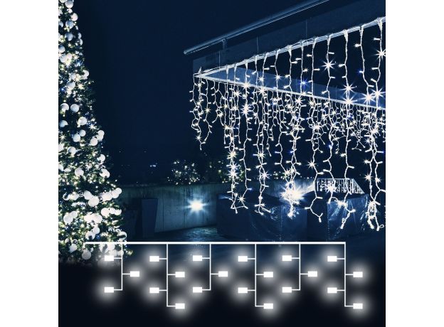 Новогодняя гирлянда занавес белый 1,5*1м IP20 200-001 белый