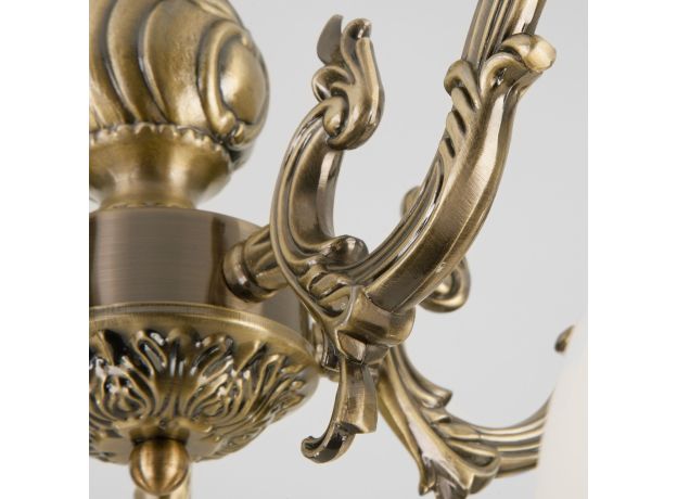 Классическая люстра со стеклянными плафонами 60106/5 античная бронза