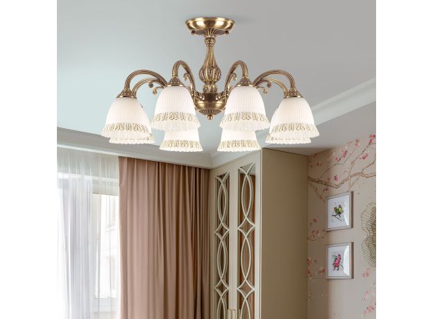 Классическая потолочная люстра 60107/8 античная бронза